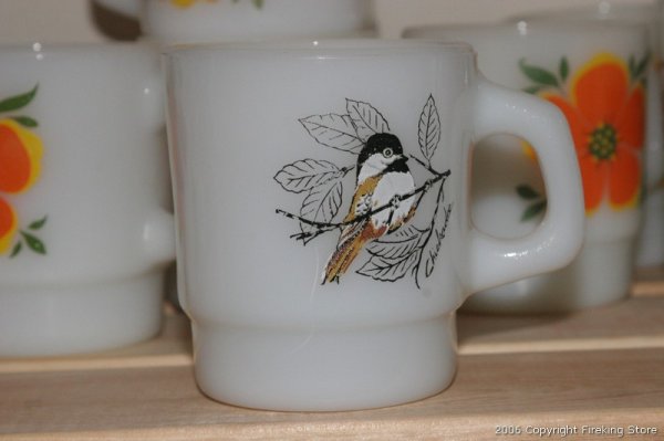 画像1: Fire-King スタッキングマグバード（Chickadee/Chickadee） (1)