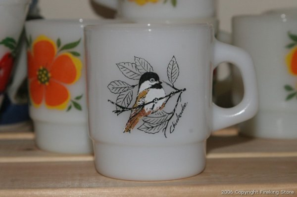 画像1: Fire-King スタッキングマグバード（Chickadee/Oriole） (1)