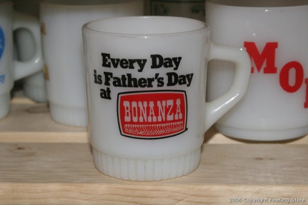 画像1: Fire-King スタッキングプリントマグBonanza Every Day is a Fathers's Day (1)