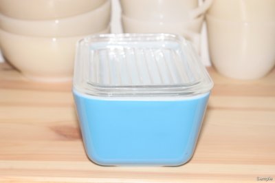 画像2: OLD PYREX レフリジレーターディッシュ（中）BLUE (Snow Flake)