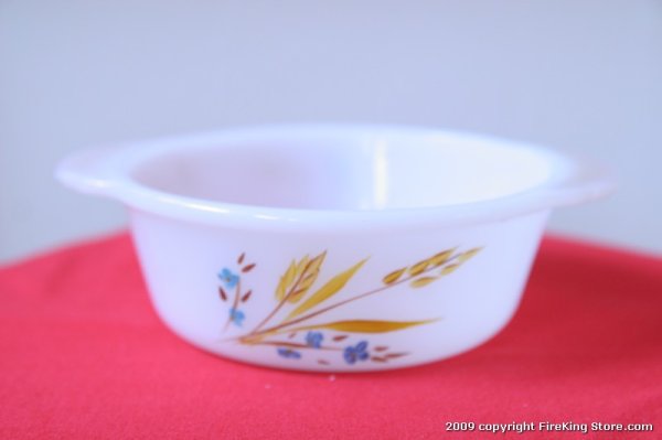 画像1: Fire-King Ovenware Dish 小麦の花(バックプリント逆) (1)