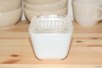 画像2: OLD PYREX レフリジレーターディッシュ（小）WHITE クレイジーデイジー