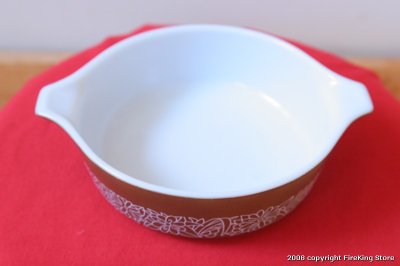 画像1: OLD PYREX レフリジレーターディシュBrownFlower(フタなし）(M)