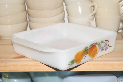 画像2: Fire-King Ovenware Dish Gay Fad（Square）梨