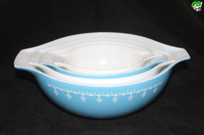 画像1: PYREX ミキシングボール4個セット（ブルースノーフレーク）