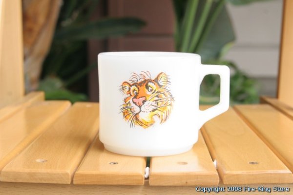 画像1: Fire-King プリントマグESSO Tiger Mug　（Short) (1)