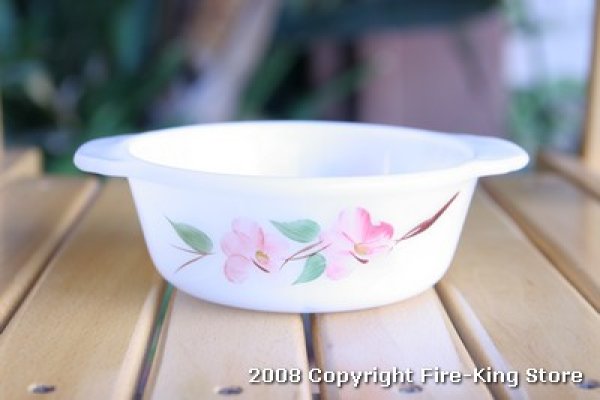 画像1: Fire-King Ovenware Dish Gay Fad フラワー丸型（S)フタなし (1)