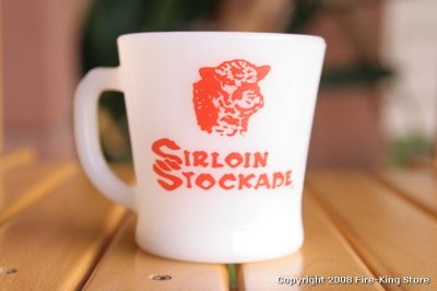 画像1: Fire-King D-ハンドルプリントマグSirloin Stockade(SHEEP)